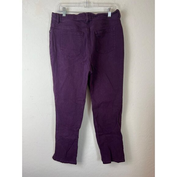 Gloria Vanderbilt Amanda Sz 14 Eggplant Purple Jeans Straight - Picture 4 of 11